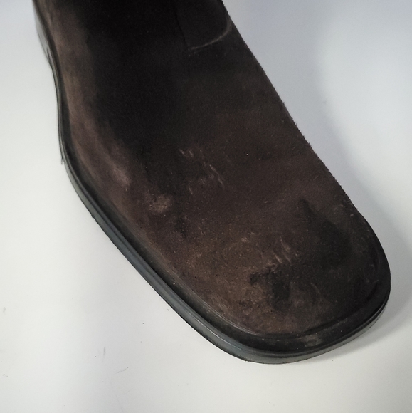 Salvatore Ferragamo Chocolate Brown Suede Chelsea Boots 9D - Picture 7 of 7
